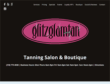 Tablet Screenshot of glitzglamandtan.com